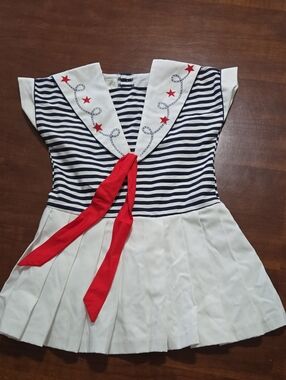 Vintage Sailor Nautical Style Dress Sz 3